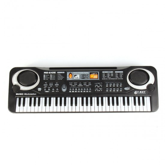 Standard 61 Keys Children Electronic Piano Keyboard with External Speaker Microphone Supports Singing Following Teaching