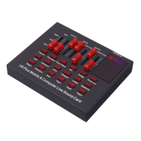 V8 PLUS Dual Channel 18 Sound Effects Live Sound Card Support Multifunctional Equalizer DSP Noise Reduction for Mobile Phone PC V8 PLUS Dual Channel 18 Sound Effects Live Sound Card Support Multifunctional Equalizer DSP Noise Reduction for Mobile Phone PC