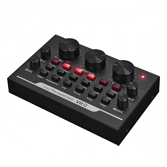 V811 Live Sound Card Electronic Sounds KTV Anchors Singing 3 Modes Music Live Sound Card for Phone Computer V811 Live Sound Card Electronic Sounds KTV Anchors Singing 3 Modes Music Live Sound Card for Phone Computer