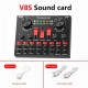 V8S bluetooth Sound Card Live Broadcast Equipment Sound Card Live Drive Free Rechargeable English Version For Guitar Accessories Karaoke Microphone With Mic