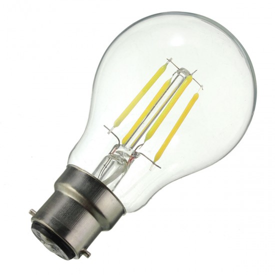 A60 B22 4W White Warm White COB LED Filament Retro Edison Bulbs AC 220V