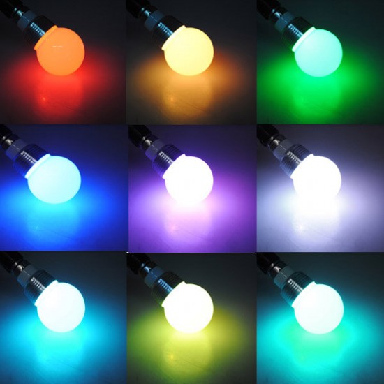 B22 16 Color RGB 3W LED Remote Control Colorful Spot Bulb AC 85-240V