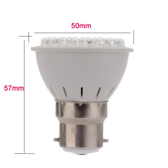 B22 2.5W 160LM Warm White 38 LED Spotlightt Bulb 110-240V