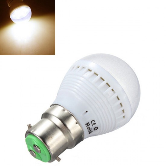 B22 2.5W Warm White 7 SMD 5050 LED Light Bulb Lamp 110-240V