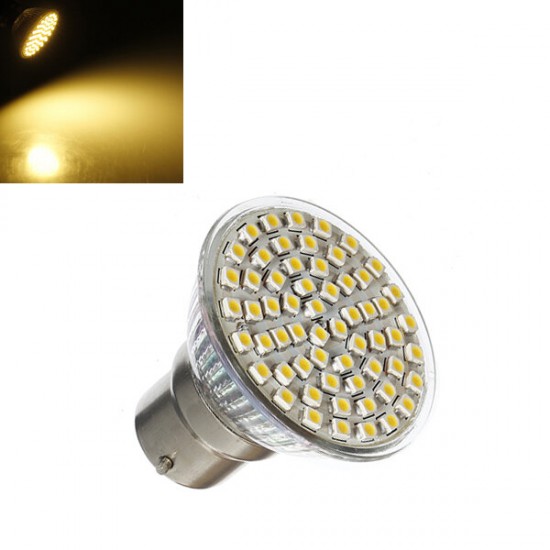 B22 4.5W 240LM Warm White 60 SMD 3528 LED Spotlightt Bulb 220-240V