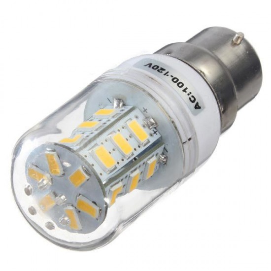 B22 5W 24 SMD 5730 Warm White/White LED Corn Light Bulbs AC 110V