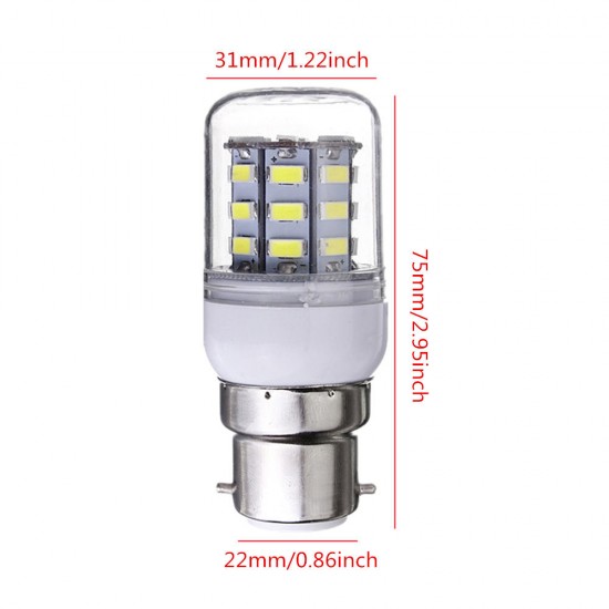 B22 LED Light Bulb 3.5W 5730 SMD LED 400LM Pure White Corn Lamp Indoor Home Lighting AC110V