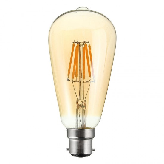 Dimmable Vintage ST64 B22 6W LED Squirrel Cage Edison Light Bulb Filament Lamp AC220V