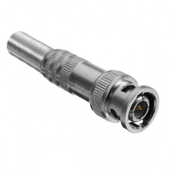 BNC Male Connector for RG-59 Coaxial Cable Brass End Crimp Cable CCTV Camera BNC Welding Connector