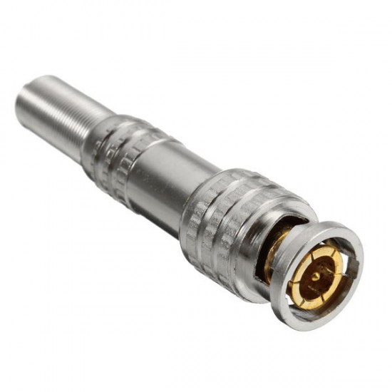 BNC Male Connector for RG-59 Coaxical Brass End Crimp Screwing Camera Free Welding US Version