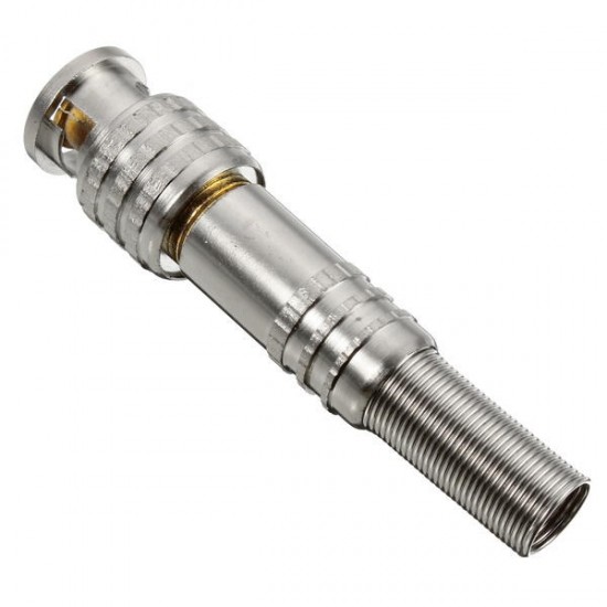 BNC Male Connector for RG-59 Coaxical Brass End Crimp Screwing Camera Free Welding US Version