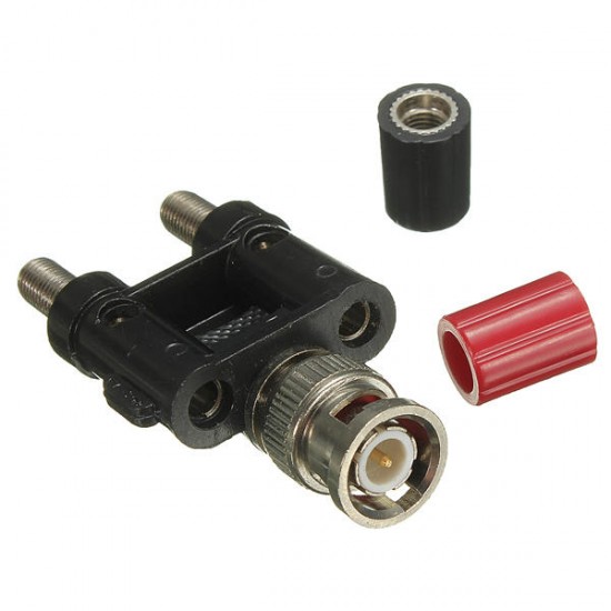 1Pcs BNC Male Plug To Two Dual Banana Jack RF Adapter Connector