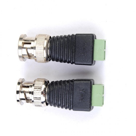 2pcs Coax CAT5 BNC Video Balun Connector for Security Camera System