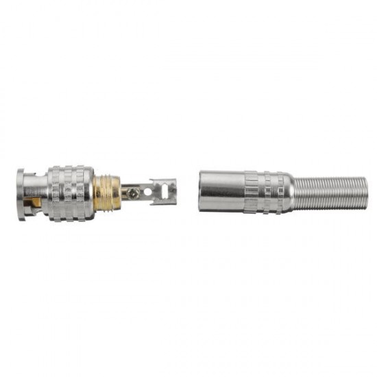BNC Male Connector for RG-59 Coaxial Cable Brass End Crimp Cable Screwing Camera Free Welding BNC Male Connector for RG-59 Coaxial Cable Brass End Crimp Cable Screwing Camera Free Welding