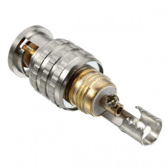 BNC Male Connector for RG-59 Coaxial Cable Brass End Crimp Cable Screwing Camera Free Welding BNC Male Connector for RG-59 Coaxial Cable Brass End Crimp Cable Screwing Camera Free Welding