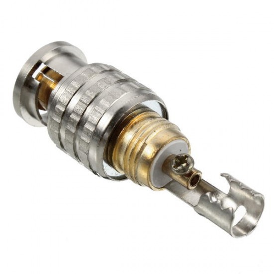 BNC Male Connector for RG-59 Coaxial Cable Brass End Crimp Cable Screwing Camera Free Welding