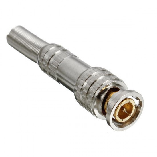 BNC Male Connector for RG-59 Coaxial Cable Brass End Crimp Cable Screwing Camera Free Welding BNC Male Connector for RG-59 Coaxial Cable Brass End Crimp Cable Screwing Camera Free Welding