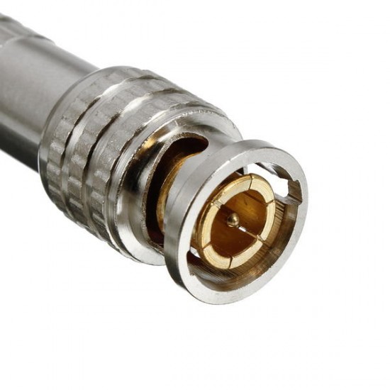 BNC Male Connector for RG-59 Coaxial Cable Brass End Crimp Cable Screwing Camera Free Welding BNC Male Connector for RG-59 Coaxial Cable Brass End Crimp Cable Screwing Camera Free Welding