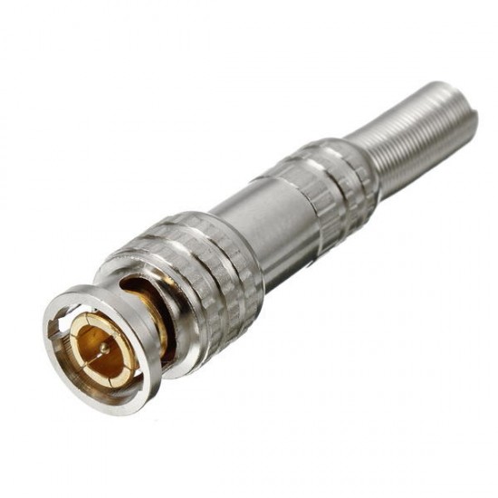 BNC Male Connector for RG-59 Coaxial Cable Brass End Crimp Cable Screwing Camera Free Welding BNC Male Connector for RG-59 Coaxial Cable Brass End Crimp Cable Screwing Camera Free Welding