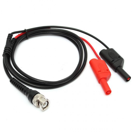 BNC Q9 To Dual 4mm Stackable Shrouded Banana Plug with Test Leads Probe Cable 120CM