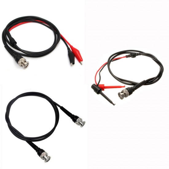 P1013 BNC Q9 Male Plug To BNC Q9 Male Plug Oscilloscope Test Probe Cable Lead 100CM+BNC Male Plug Q9 to Dual Hook Clip Test Probe Cable Leads+Y Splice Oscilloscope Test Probe Cable Lead 120CM