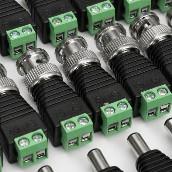 ST02 40Pcs BNC Terminal Connector DC 5.5x2.1mm Male/Female Connector ST02 40Pcs BNC Terminal Connector DC 5.5x2.1mm Male/Female Connector