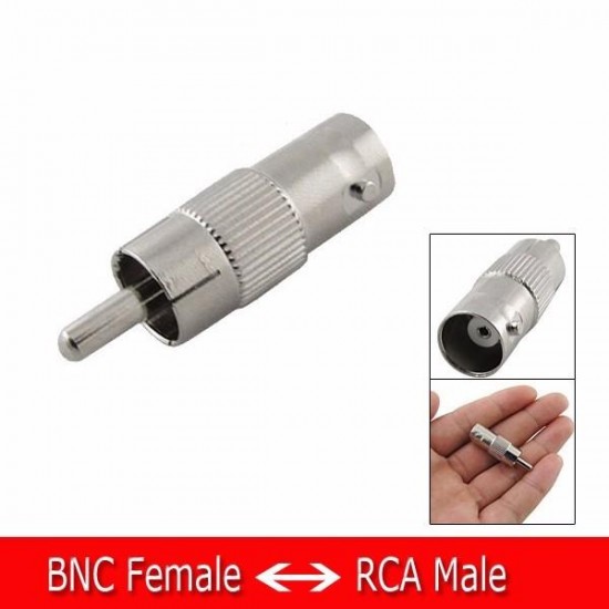 RCA Male to BNC Female Jack Adapter Coax Connector Coupler for CCTV Camera