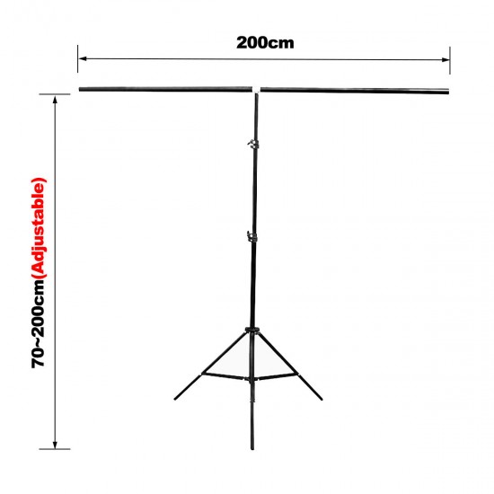 2x2M T-type Adjustable Backdrop Photography Background Support Stand Holder