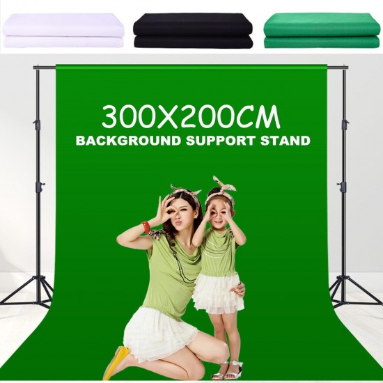 Photo Studio Background Support Stand Kit Black White Green Screen Backdrop Set