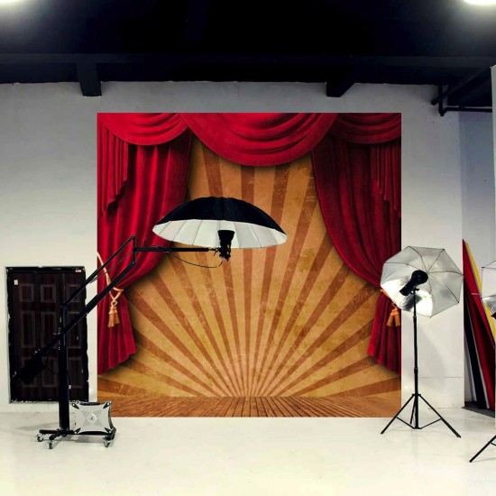 10x10FT Circus Red Curtain Stage Photography Backdrop Studio Prop Background