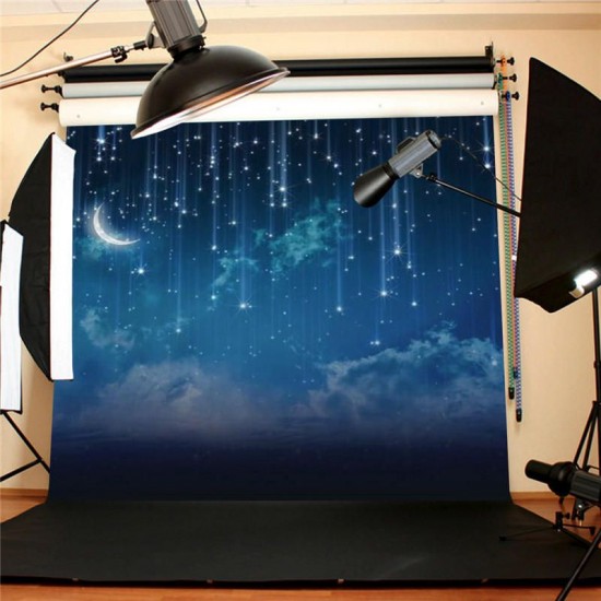 10x10FT Sky Star River Moon Night Photography Studio Vinyl Background Backdrop