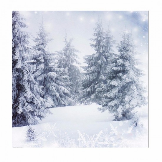 10x10FT Vinyl Winter Snow Lonely Forest Photography Backdrop Background Studio Prop