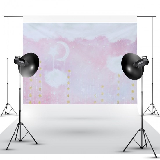 150*210cm Moon and Stars Photography Background Cloth Photo Studio Thin Vinyl Backdrop