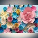 150cm x 90cm Colorful Paper Flower Photography Backgrounds Child Vinyl Photo Backdrops