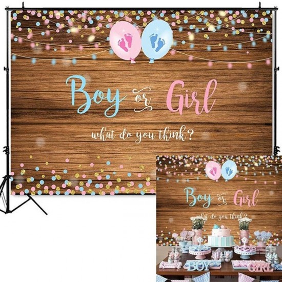 150x100CM 210x150CM 250x180CM Spray Painted Vinyl Boy Girl Gender Reveal Photography Backdrop Party Background Decoration