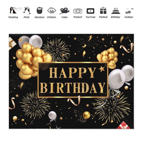 150x100CM 220x150CM 250x180CM Spray Painted Vinyl Golden Balloons Stars Photography Backdrop Background Birthday Party Decoration 150x100CM 220x150CM 250x180CM Spray Painted Vinyl Golden Balloons Stars Photography Backdrop Background Birthday Party Decoration