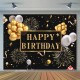 150x100CM 220x150CM 250x180CM Spray Painted Vinyl Golden Balloons Stars Photography Backdrop Background Birthday Party Decoration