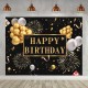 150x100CM 220x150CM 250x180CM Spray Painted Vinyl Golden Balloons Stars Photography Backdrop Background Birthday Party Decoration