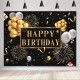 150x100CM 220x150CM 250x180CM Spray Painted Vinyl Golden Balloons Stars Photography Backdrop Background Birthday Party Decoration