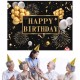 150x100CM 220x150CM 250x180CM Spray Painted Vinyl Golden Balloons Stars Photography Backdrop Background Birthday Party Decoration