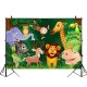 150x100cm 210x150cm Cartoon Green Jungle Lion Animals Baby Photography Background Cloth Studio Backdrop Props