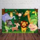 150x100cm 210x150cm Cartoon Green Jungle Lion Animals Baby Photography Background Cloth Studio Backdrop Props