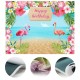 150x100cm 220X150cm Flowers Flamingo Sea Sand Beach Vinyl Backdrops Studio Background Happy Birthday Party Decoration