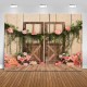 1.5x0.9m 2.1x1.5m 2.7x1.8m Flower Wooden Door Newborn Baby Party Photography Background Studio Photo Background Props