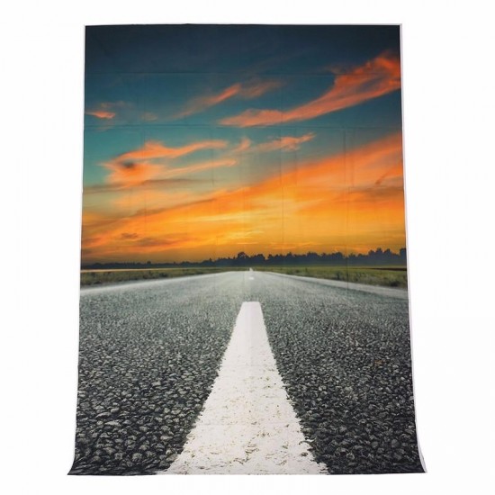 1.5x2.1M 7x5FT Asphalt Road Flaming Cloud Vinyl Studio Photography Photo Backdrop Background