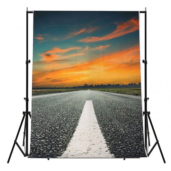 1.5x2.1M 7x5FT Asphalt Road Flaming Cloud Vinyl Studio Photography Photo Backdrop Background