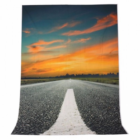 1.5x2.1M 7x5FT Asphalt Road Flaming Cloud Vinyl Studio Photography Photo Backdrop Background