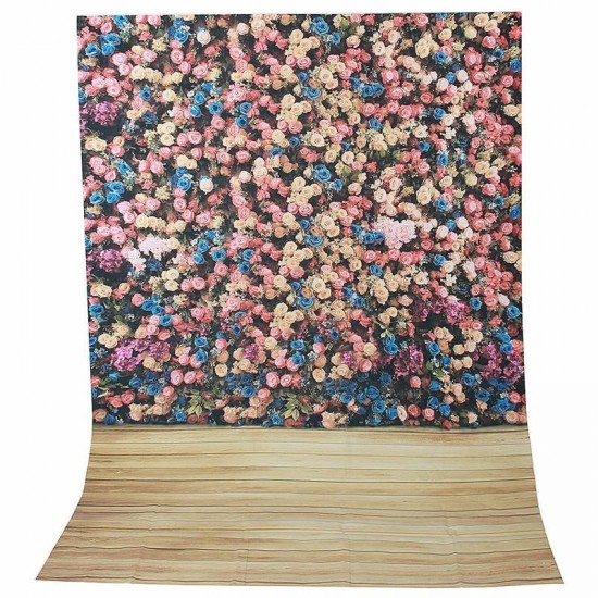 1.5x2.1m 5x7FT Beautiful Flower Wall Studio Vinyl Photography Backdrop Background 1.5x2.1m 5x7FT Beautiful Flower Wall Studio Vinyl Photography Backdrop Background