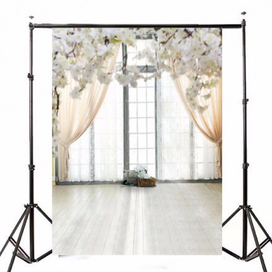 1.5x2.1m Photographic Vinyl Background White Flower Window Plank