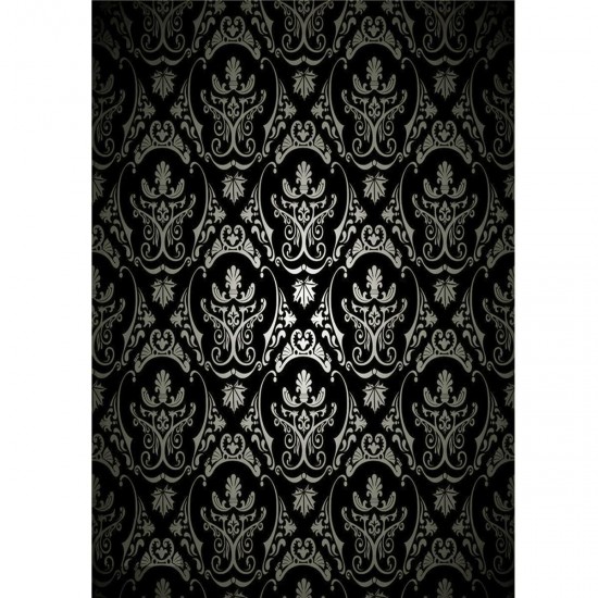 1.5x2.1m Photography Retro Damask Cloth Studio Props Background Vinyl Black